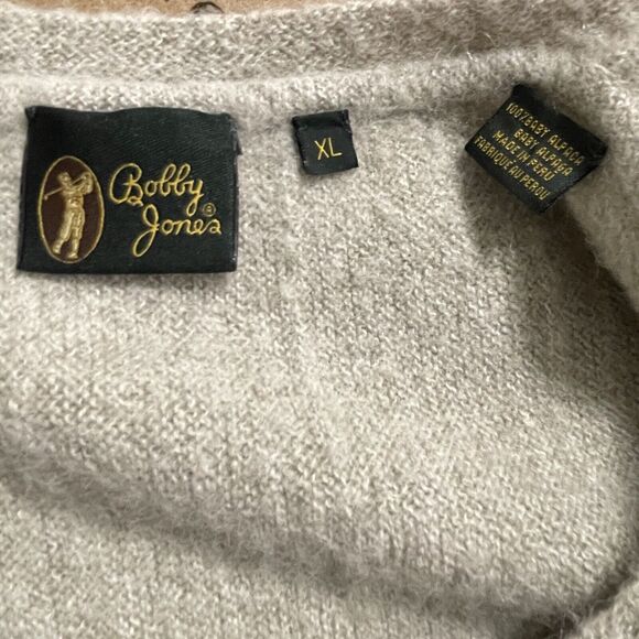 Bobby Jones Golf VTG 100% Pure Baby Alpaca Sweater Vest Peru Gray XL Men - Picture 4 of 8